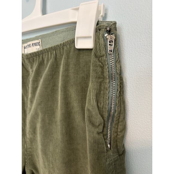 Free People pants women’s Sz 27 green corduroy Jenny High rise Skinny flare boho - Picture 5 of 8
